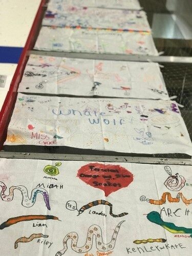 Hand drawn artwork by youth program participants